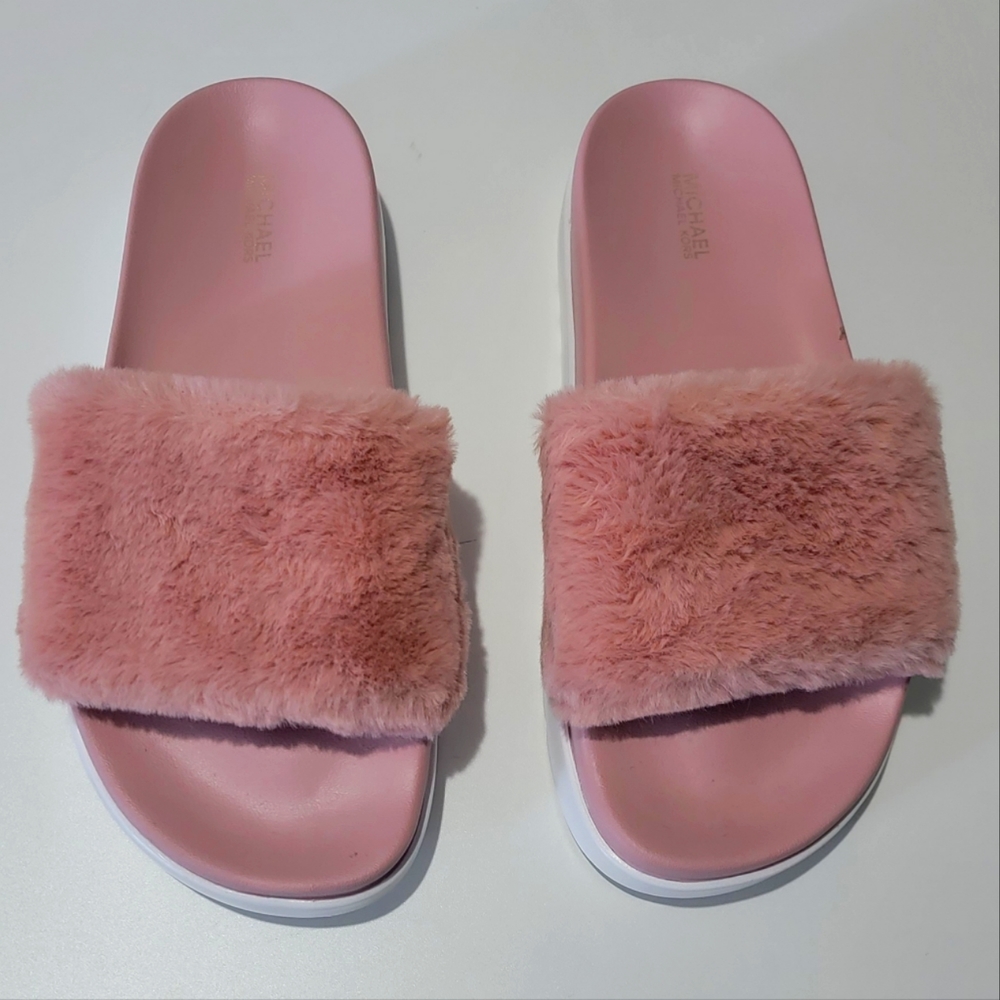 Michael Kors Platform Fluffy Sandals Medium Size 8 Pink
